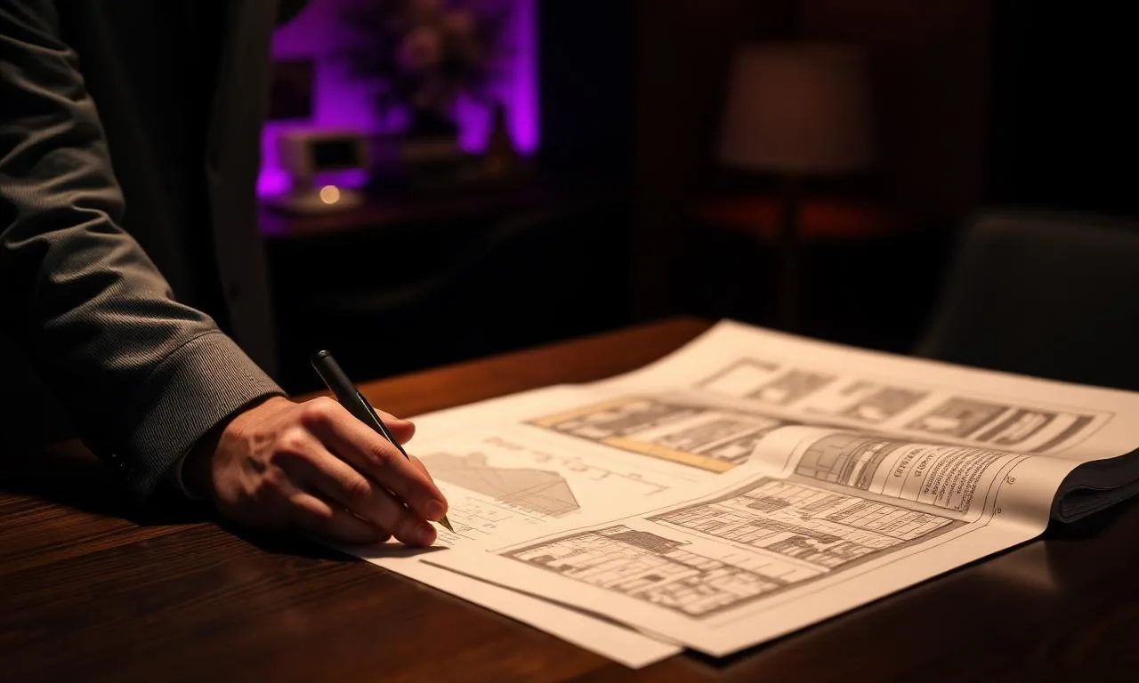 Investor reviewing real estate project documents